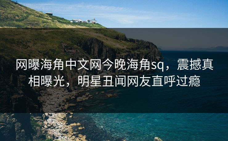 网曝海角中文网今晚海角sq，震撼真相曝光，明星丑闻网友直呼过瘾