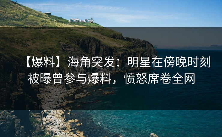 【爆料】海角突发：明星在傍晚时刻被曝曾参与爆料，愤怒席卷全网